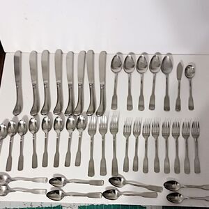 44 Stanley Roberts Flatware SRB 140 Rogers MCM Stainless Steel Mixed Pieces Vtg.